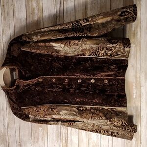 Gorgeous Chico's On-trend for 2025 Brown Button-Up  Jacket Sz 3 or L